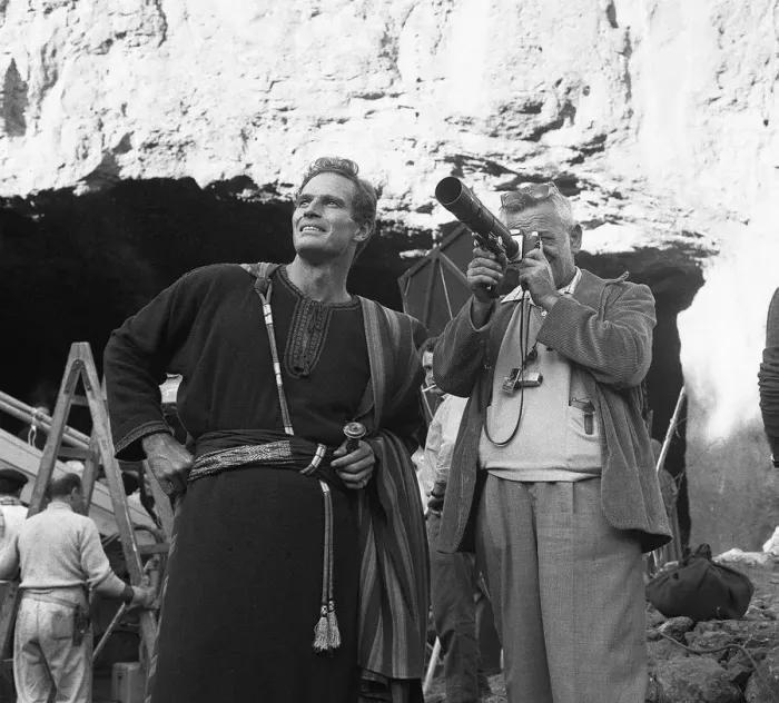 Framed Print : Actor Charlton Heston between takes during the making of the film Ben Hur in Rome Framed Print : Actor Charlton Heston between takes during the making of the film Ben Hur in Rome