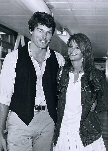 Actor Christopher Reeve seen here with his girlfriend Gaye Exton at Heathrow Airport