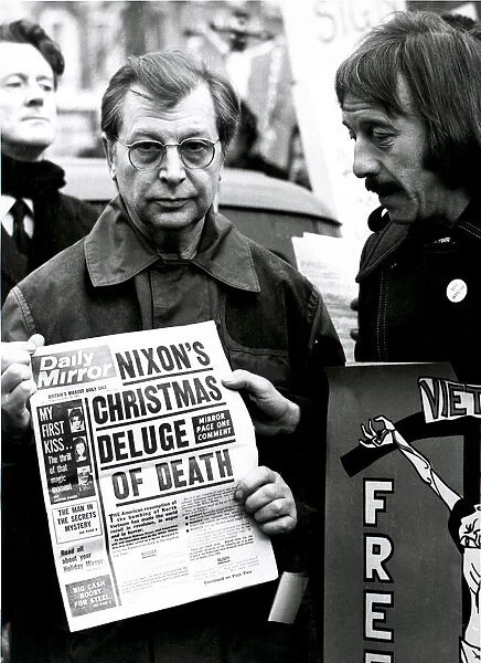 Actor Clive Dunn and Harry Fowler from Dads Army in protest over bombing of North