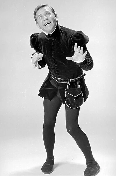 Actor comedian Norman Wisdom in Shakespearen costume, seen here as Hamlet July 1976