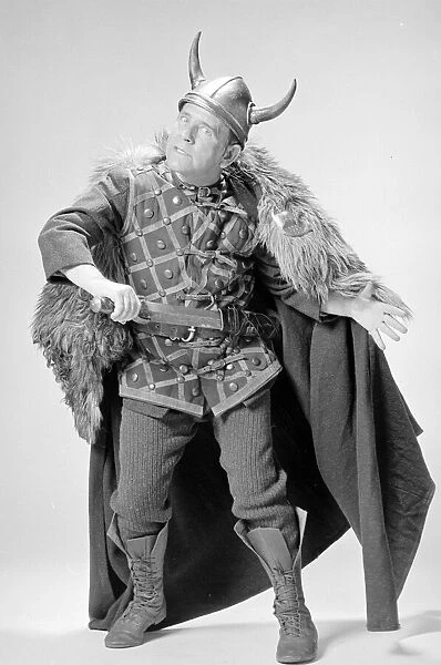 Actor comedian Norman Wisdom in Shakespearen costume, seen here as the King of Denmark