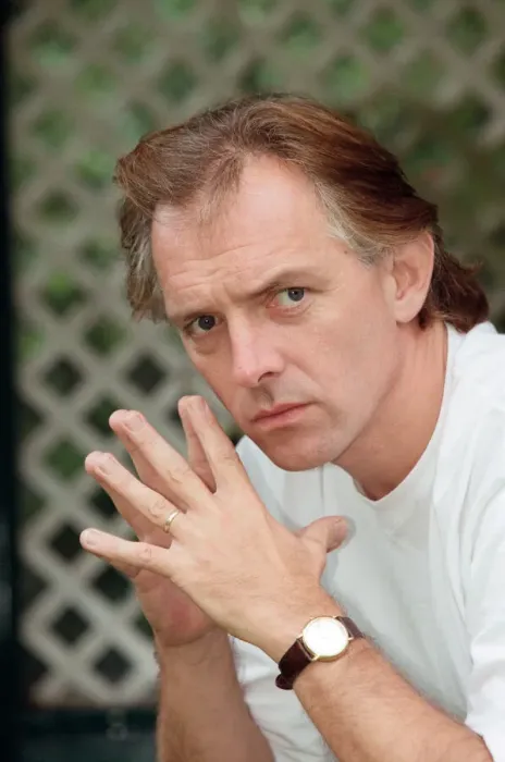 Framed Print : Actor and comedian, Rik Mayall, pictured at home four months after his horrific quad bike Framed Print : Actor and comedian, Rik Mayall, pictured at home four months after his horrific quad bike