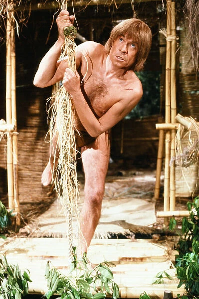 Actor and comedian Stanley Baxter as Tarzan. August 1981