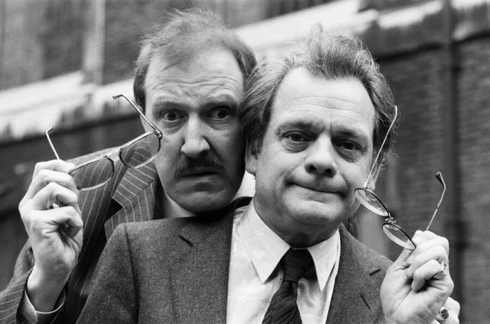 Framed Print : Actor David Jason, right, (Only Fools and Horses) and Gordon Kaye ( Allo Framed Print : Actor David Jason, right, (Only Fools and Horses) and Gordon Kaye ( Allo