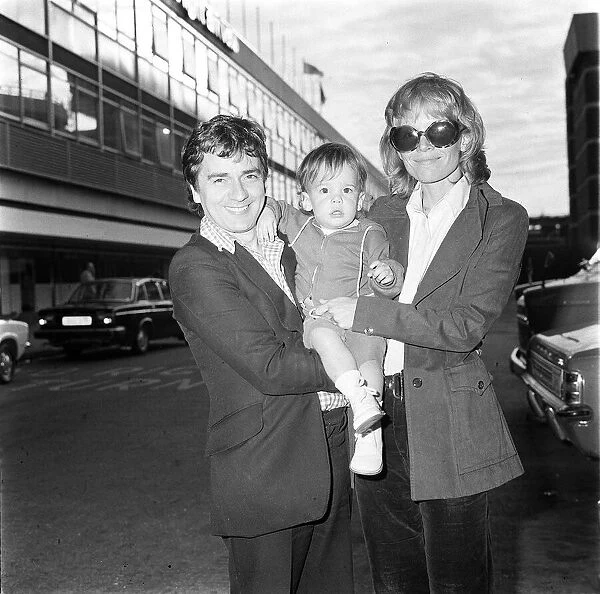 Actor Dudley Moore with wife and son July 1977