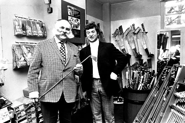Actor Jimmy Edwards with golfer John Jacobs at his golfing centre in Gosforth on 13th