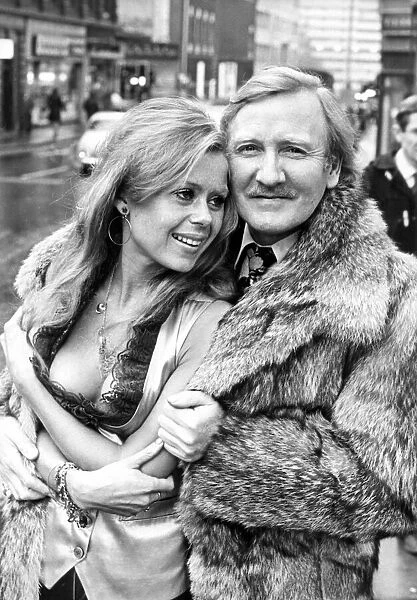 Actor Leslie Phillips with hs co star Sally Farmiloe from the his new film Spanish Fly