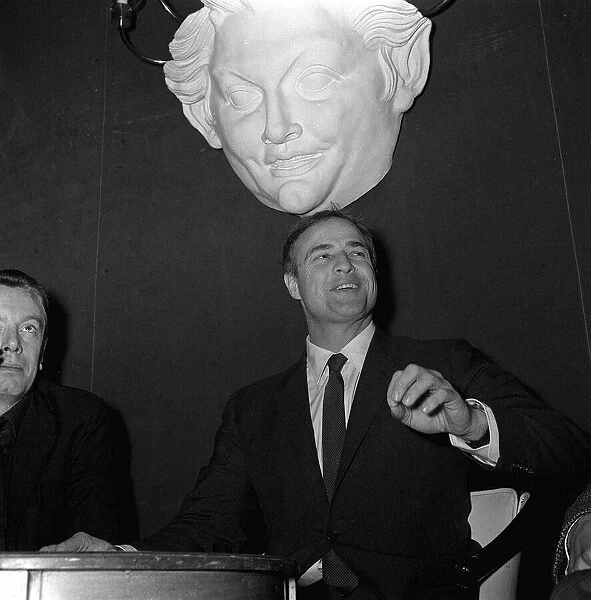Actor Marlon Brando at a press conference in 1964