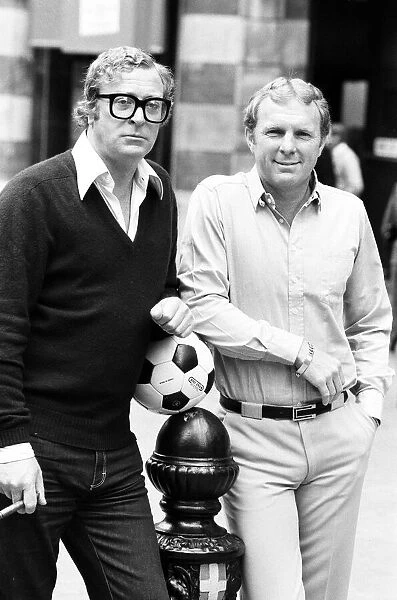 Actor Michael Caine with England football legend Bobby Moore who both star in the new