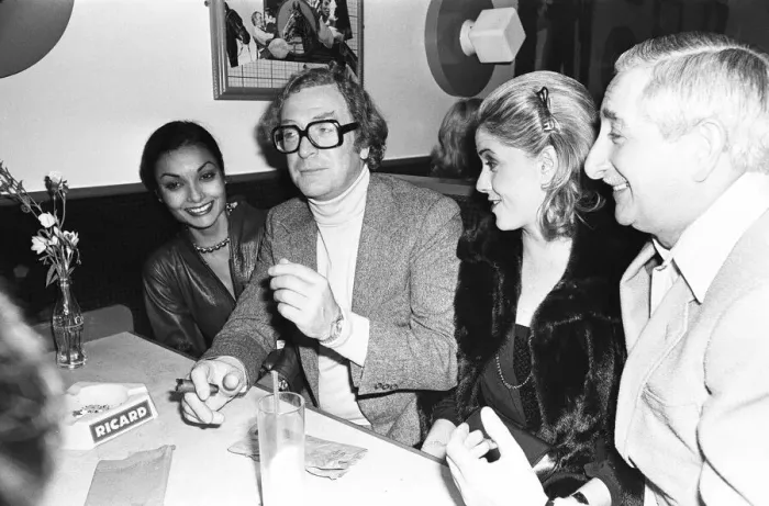 Framed Print : Actor Michael Caine with his wife Shakira photographed at boxer John Conteh