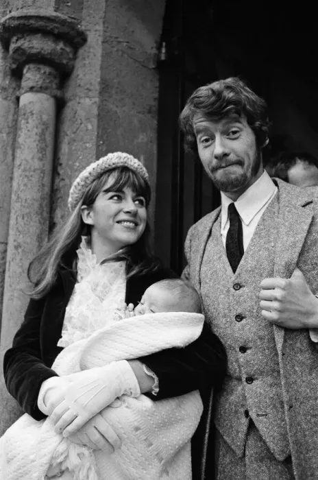 Framed Print : Actor Michael Crawford and his wife Gabrielle at the christening of their second daughter Framed Print : Actor Michael Crawford and his wife Gabrielle at the christening of their second daughter