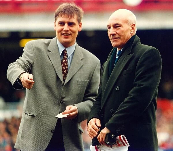 Actor Patrick Stewart (right) at a Sunderland match with one of the club officials