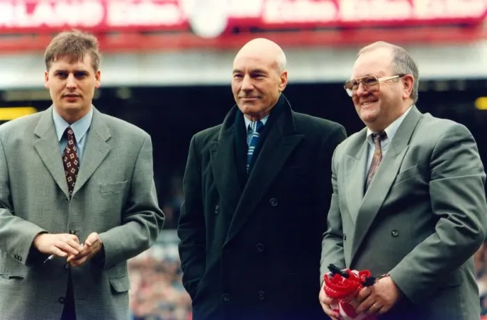 Framed Print : Actor Patrick Stewart at a Sunderland match with some club officials Framed Print : Actor Patrick Stewart at a Sunderland match with some club officials
