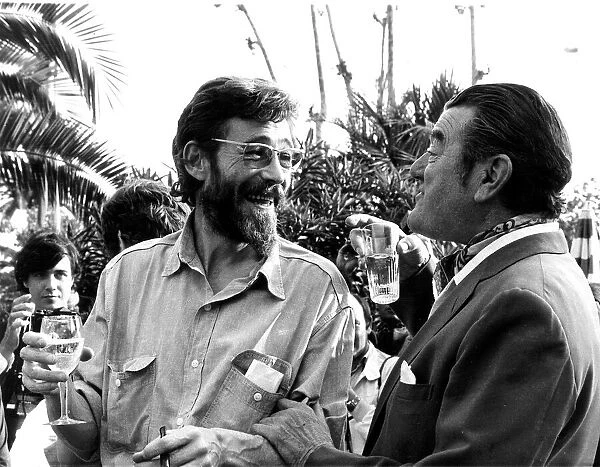 Actor Peter O Toole (L) May 1972 Chatting to Jack Hawkins at a Cannes