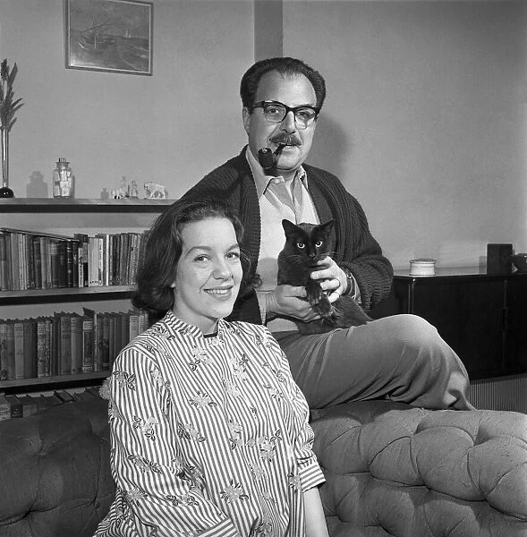 Actor Reg Marsh star of the 'Plane maker'series seen here at home with wife
