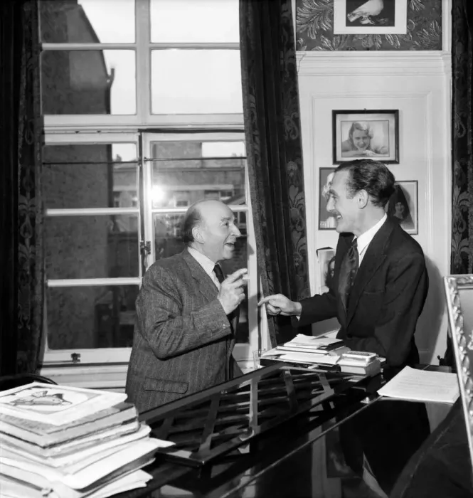Framed Print : Actor Rex North with professor Georges Cunelli. June 1952 C3088