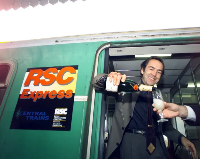 Framed Print : Actor Robert Lindsay launches the new RSC Express at Stratford Station Framed Print : Actor Robert Lindsay launches the new RSC Express at Stratford Station