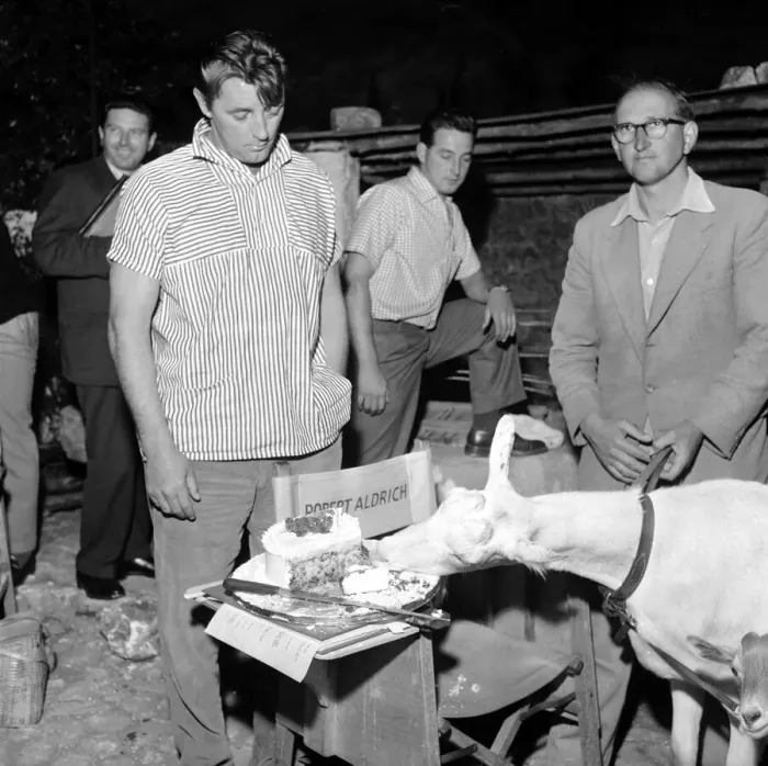 Framed Print : Actor Robert Mitchum on the set of The Angry Hills