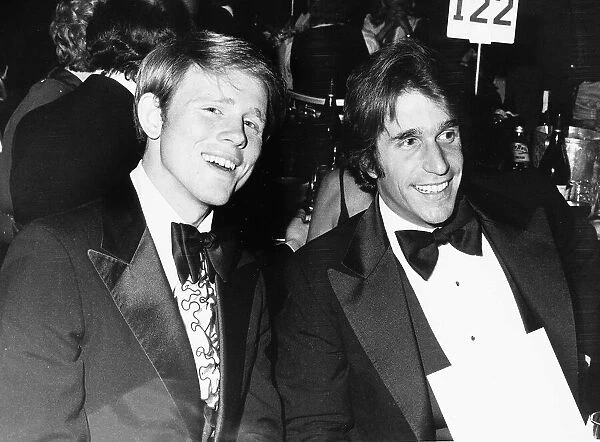 Actor Ron Howard with fellow actor Henry Winkler from the US TV series '