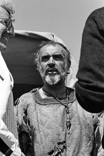 Actor Sean Connery on the set of 'Robin and Marian'in Spain. 8th July 1975