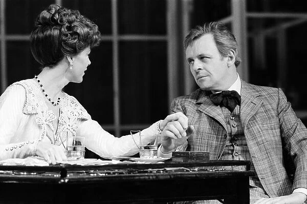 Actor Sir Anthony Hopkins with Actress Samantha Eggar in a scene from Arthur