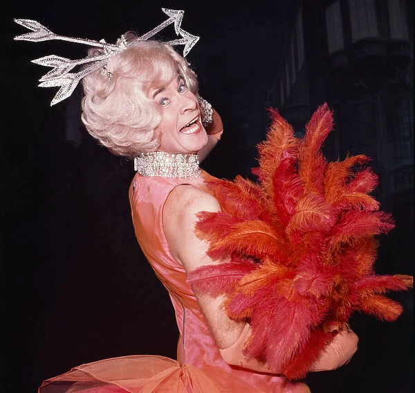 Actor Stanley Baxter as the Pantomime Dame in 'Jack and the Beanstalk'