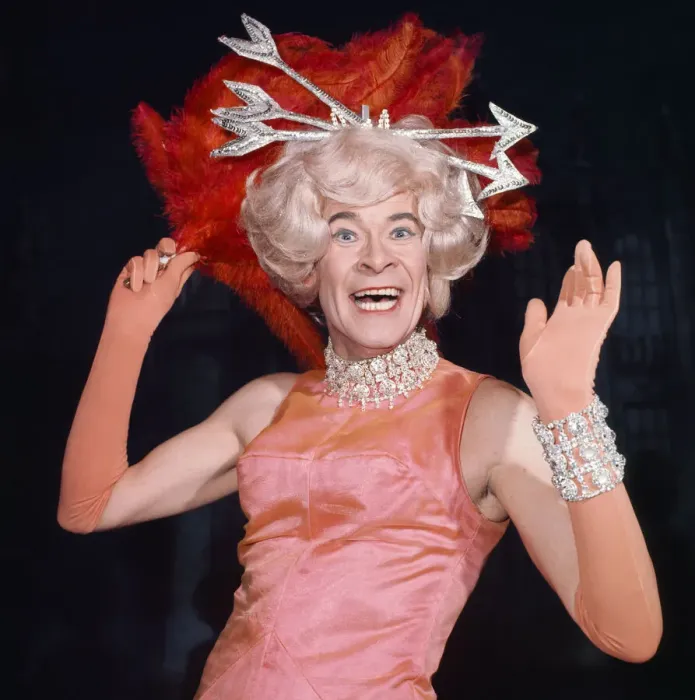 Framed Print : Actor Stanley Baxter as the Pantomime Dame in Jack and the Beanstalk Framed Print : Actor Stanley Baxter as the Pantomime Dame in Jack and the Beanstalk