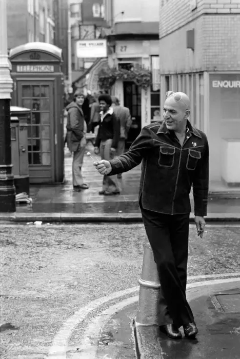 Framed Print : Actor: Telly Savalas (Kojack the Brooklyn cop on T. V. ) is in London for a few days to Framed Print : Actor: Telly Savalas (Kojack the Brooklyn cop on T. V. ) is in London for a few days to