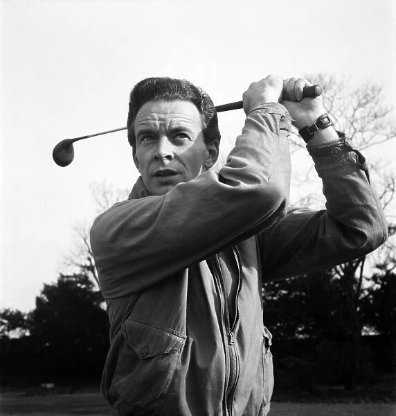 Actor Tony Britton playing golf. April 1953 D1365