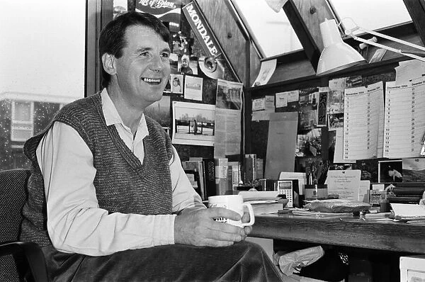 Actor and writer Michael Palin in his study at home. 7th November 1984