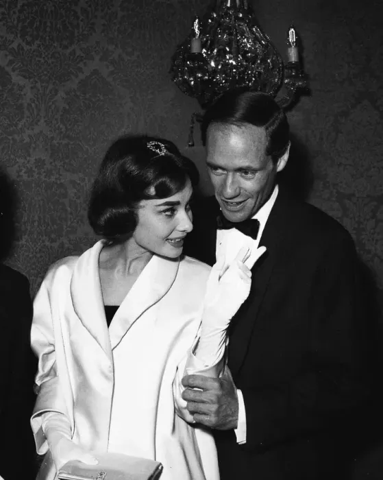 Framed Print : Actors Audrey Hepburn and Mel Ferrer at the Plaza for the premiere of the film War Framed Print : Actors Audrey Hepburn and Mel Ferrer at the Plaza for the premiere of the film War