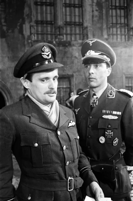 Framed Print : Actors David McCallum (left) and Anthony Valentine on the film set during filming of Framed Print : Actors David McCallum (left) and Anthony Valentine on the film set during filming of