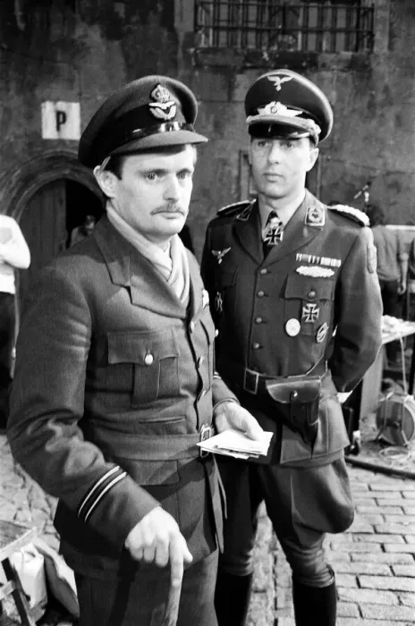 Framed Print : Actors David McCallum (left) and Anthony Valentine on the film set during filming of Framed Print : Actors David McCallum (left) and Anthony Valentine on the film set during filming of