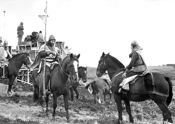 Actors gather on the moors north of Alnwick for the filming of MacBeth in 1970