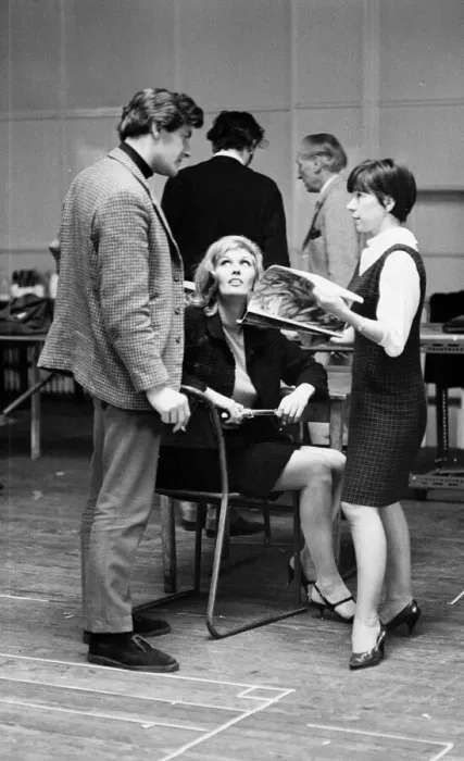 Framed Print : Actors rehearse for new Dr Who Story - The Gunfighters - at a drill hall in Shepherds
