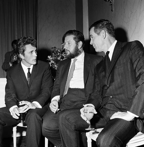 Actors Terence Stamp, Peter Ustinov and Robert Ryan. 23rd May 1961