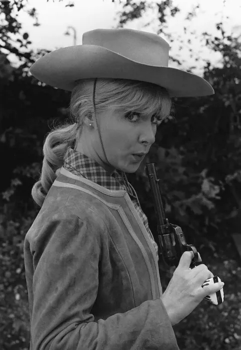 Framed Print : Actress Angela Douglas from the film Carry On Cowboy 1965 Framed Print : Actress Angela Douglas from the film Carry On Cowboy 1965