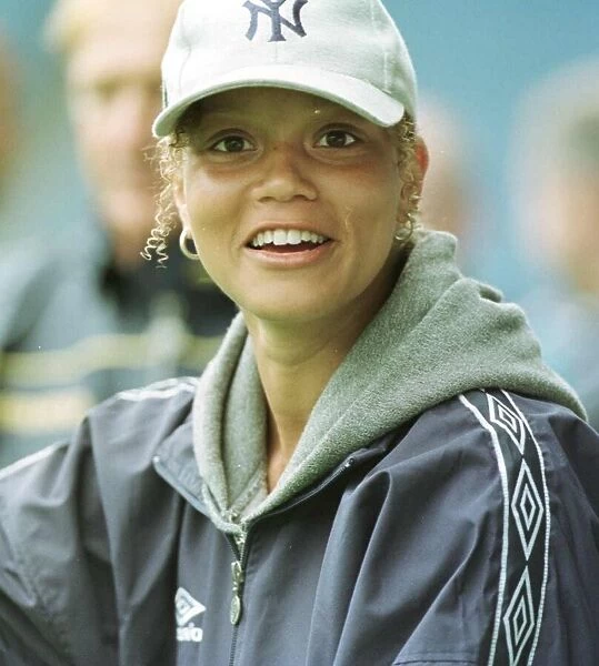 Actress Angela Griffin July 1998 watching the Coronation Street charity match