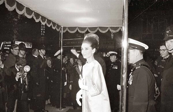 Actress Audrey Hepburn at the film premiere of My Fair Lady in London January 1965