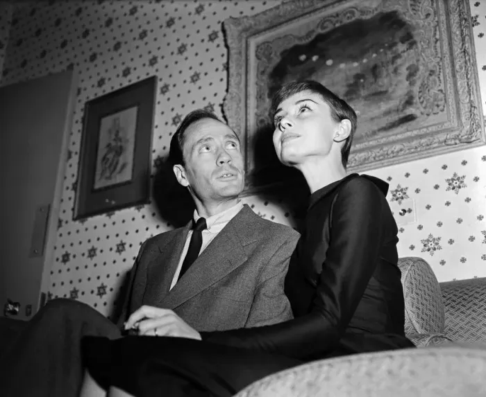 Framed Print : Actress Audrey Hepburn and her husband Mel Ferrer. 31st December 1954 Framed Print : Actress Audrey Hepburn and her husband Mel Ferrer. 31st December 1954