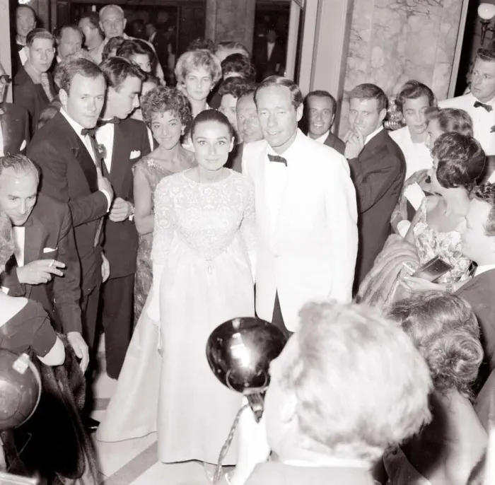 Framed Print : Actress Audrey Hepburn with husband Mel Ferrer July 1959 Framed Print : Actress Audrey Hepburn with husband Mel Ferrer July 1959