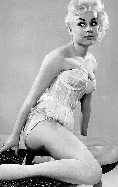 Actress Barbara Windsor a corset December 1957