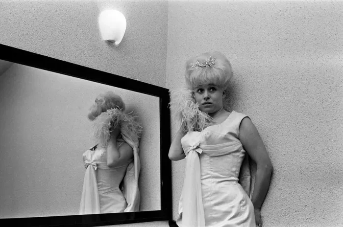 Framed Print : Actress Barbara Windsor in her dress that she plans to wear for the Royal premiere of her Framed Print : Actress Barbara Windsor in her dress that she plans to wear for the Royal premiere of her