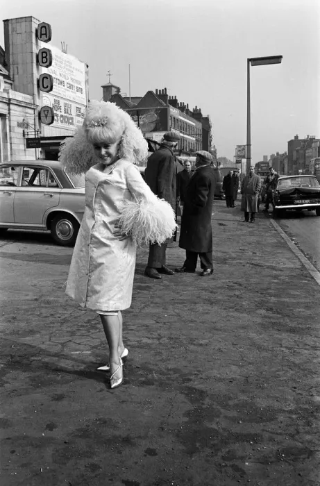 Framed Print : Actress Barbara Windsor in her dress that she plans to wear for the Royal premiere of her Framed Print : Actress Barbara Windsor in her dress that she plans to wear for the Royal premiere of her