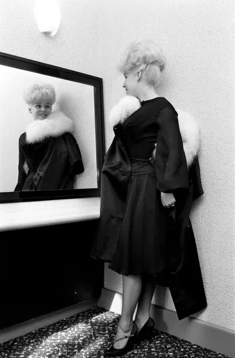 Framed Print : Actress Barbara Windsor in her dress that she plans to wear for the Royal premiere of her Framed Print : Actress Barbara Windsor in her dress that she plans to wear for the Royal premiere of her