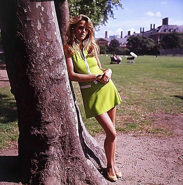 Actress Charlotte Rampling in a park. 9th August 1967