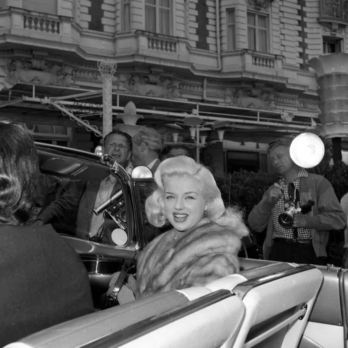 Framed Print : Actress Diana Dors at Cannes Film Festival May 1956 Framed Print : Actress Diana Dors at Cannes Film Festival May 1956