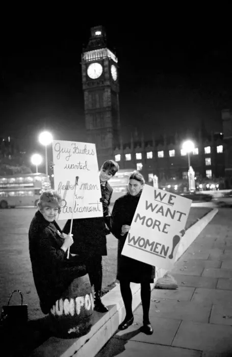 Framed Print : Actress Diane Heart and members of her pressure group for women in Parliament staged a Framed Print : Actress Diane Heart and members of her pressure group for women in Parliament staged a