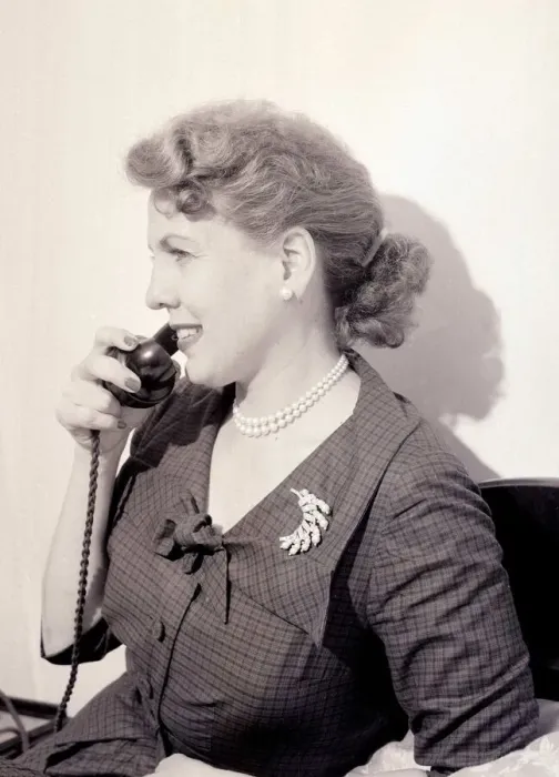 Framed Print : Actress Ethel Barrymore talking on the phone June 1955 Framed Print : Actress Ethel Barrymore talking on the phone June 1955