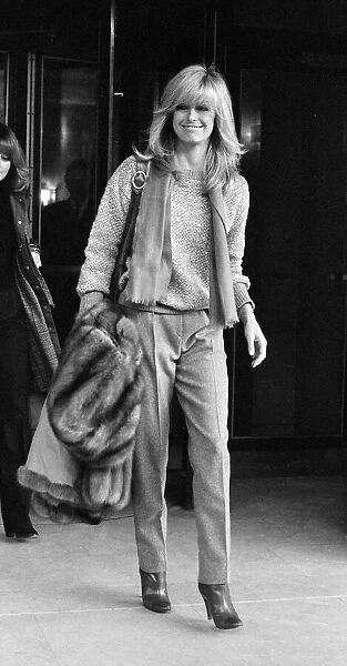 US actress Farrah Fawcett Majors, pictured during visit to London January 1979